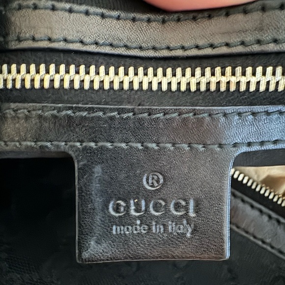 GUCCI HOBO BAG - BLACK MONOGRAM **VERY GOOD CONDITION** - Picture 5 of 10